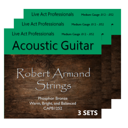 Robert Armand CAPB1252-3P Phosphor Bronze Acoustic Guitar Strings 12-52 (3-sets)